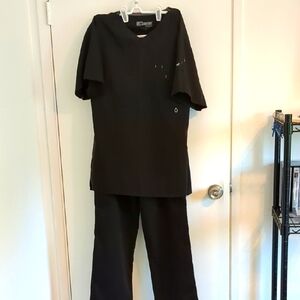 Grey's Anatomy Medium Black Cargo Pants & Top Set